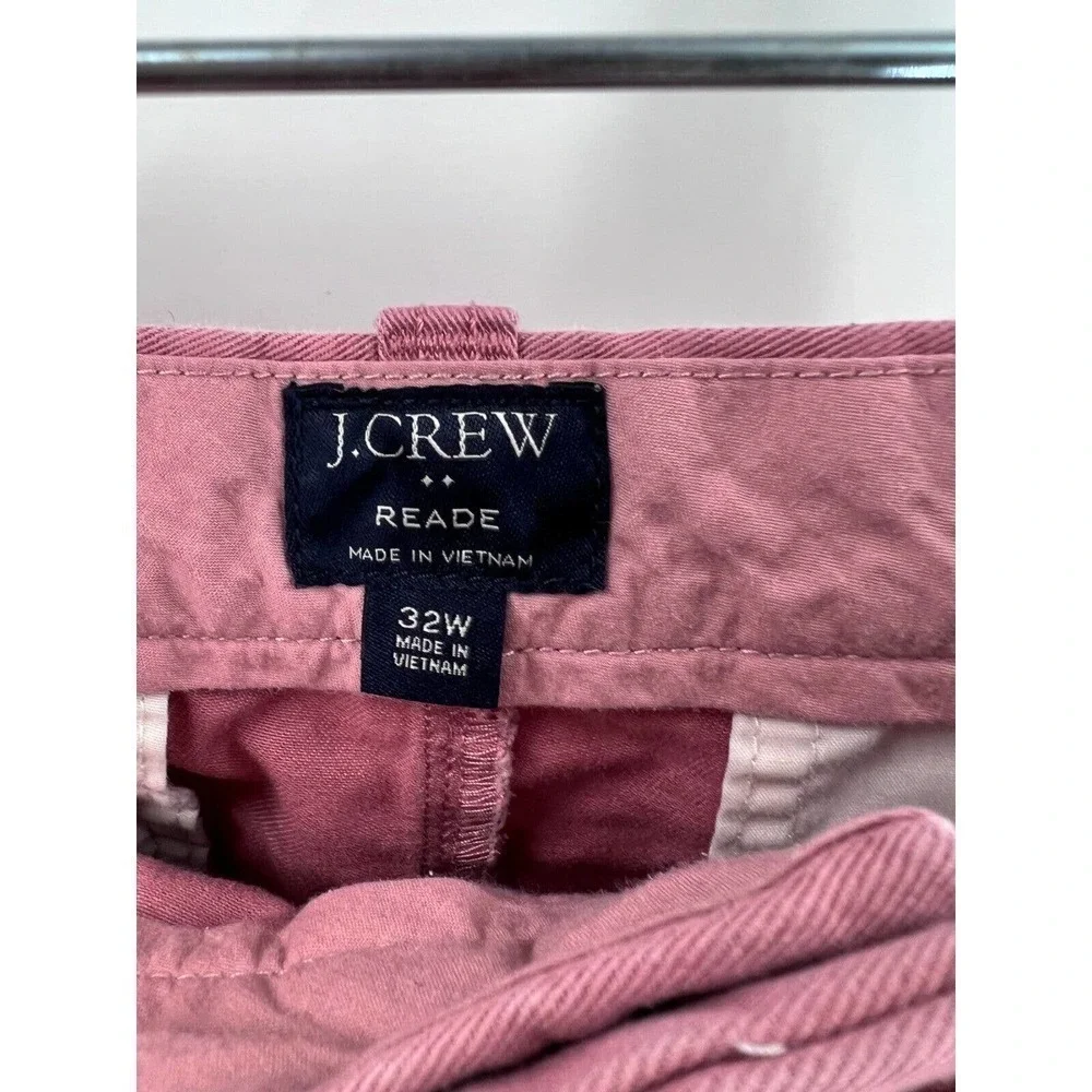 J. Crew Men's 32W Reade Shorts Pink Red Everyday Chino Walking Beach Summer